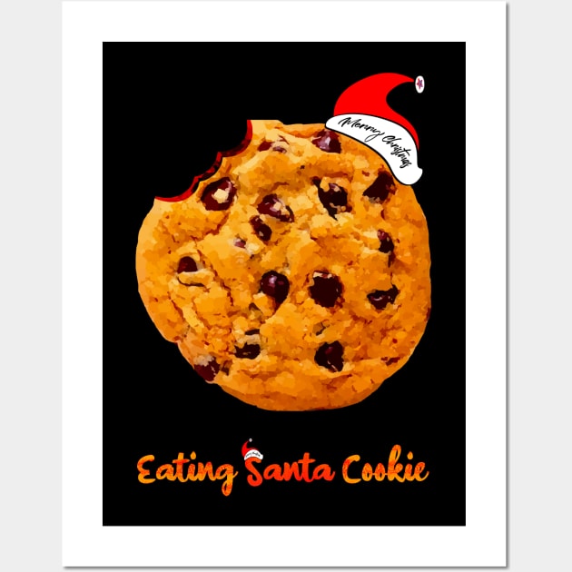 Eating Santa Cookie - Merry Christmas Wall Art by ak3shay